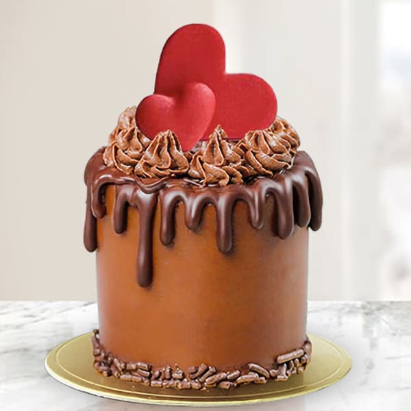 Precious Hearts Chocolate Mono Cake