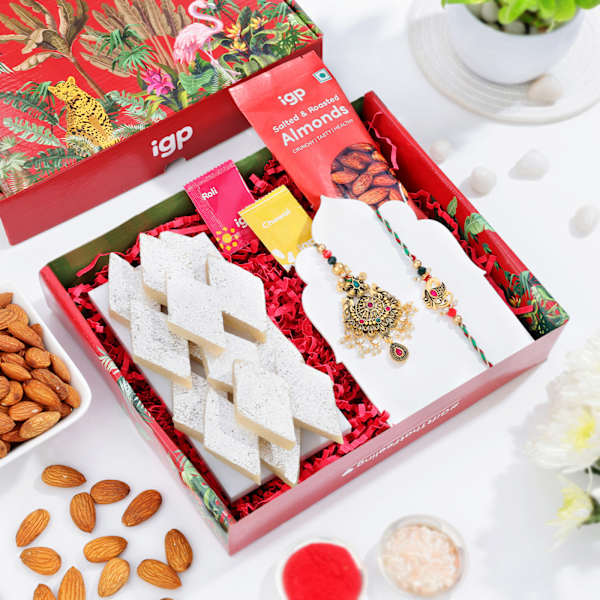 Precious Pearls Bhaiya Bhabhi Rakhi Hamper