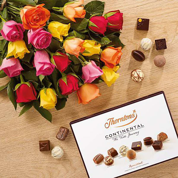 Premium Fanfare Bouquet of 20 Roses and a Continental Box (142g)