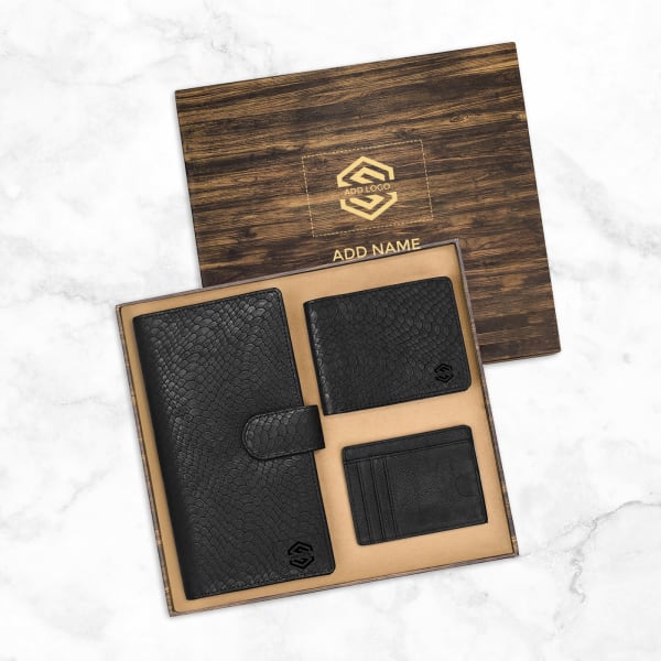 Premium Gift Set of Wallets & Card Holder- Customized with Logo & Message