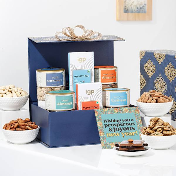 Premium Nuts And Chocolates New Year Hamper