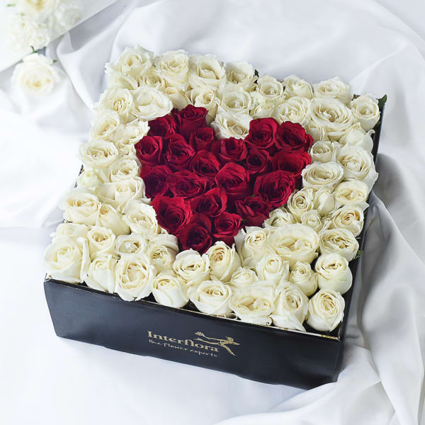 Premium Roses in Heart Arrangement
