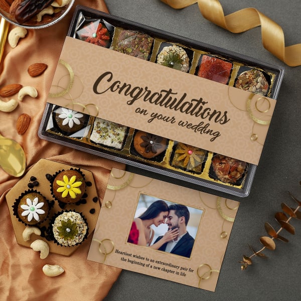Premium Sweets Wedding Gift Box With Personalized Card (Box of 15)