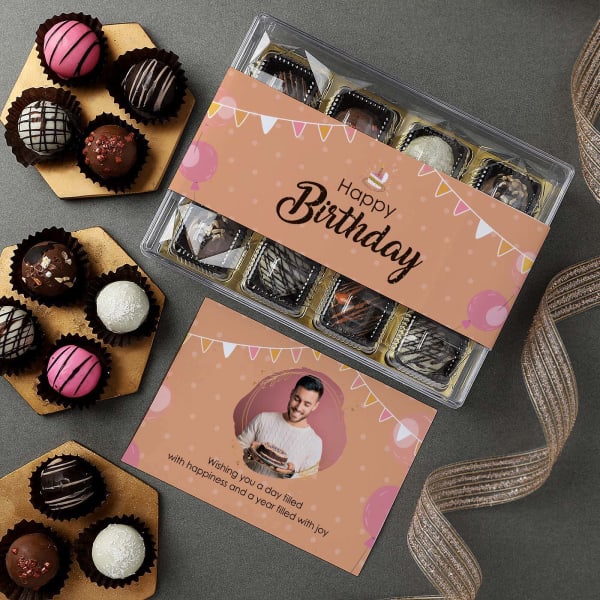 Premium Truffles Birthday Gift Box With Personalized Card (Box of 12)