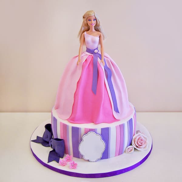 Pretty Pink Barbie Fondant Cake (2.5 Kg)