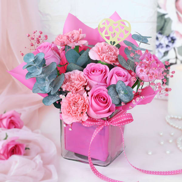 Pretty Pink Petals In Vase