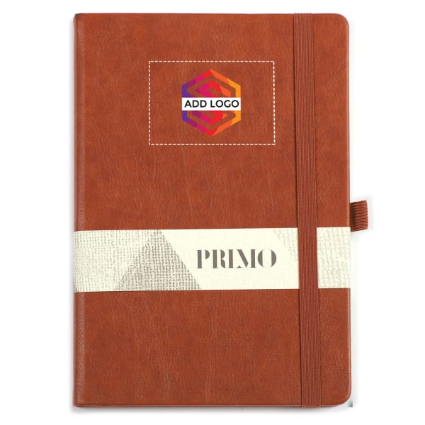 Primo A5 Tan Premium Diary - Customized with Logo