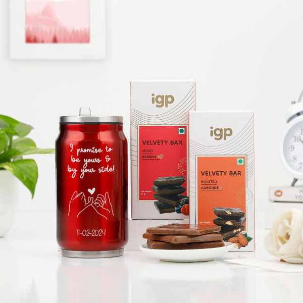 Promise To Be Yours - Personalized Can Tumbler With Chocolates