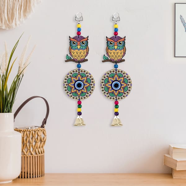 Protective Owl Of Fortune Wall Hanging