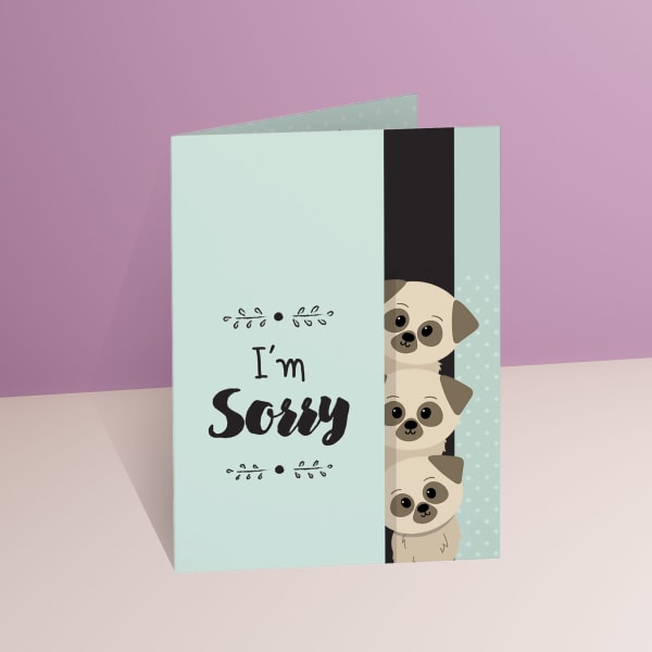 Puppies Personalized A5 Sorry Card