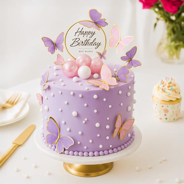 Purple Butterfly Celebration Cake (1kg)