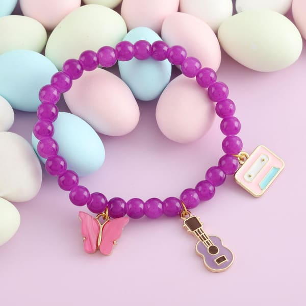 Purple Power Beaded Bracelet For Girls
