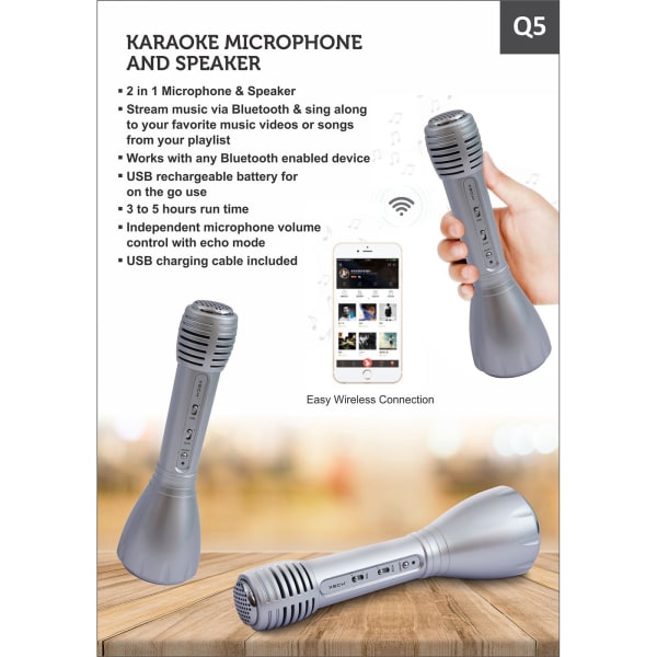 q5 karaoke microphone and speaker