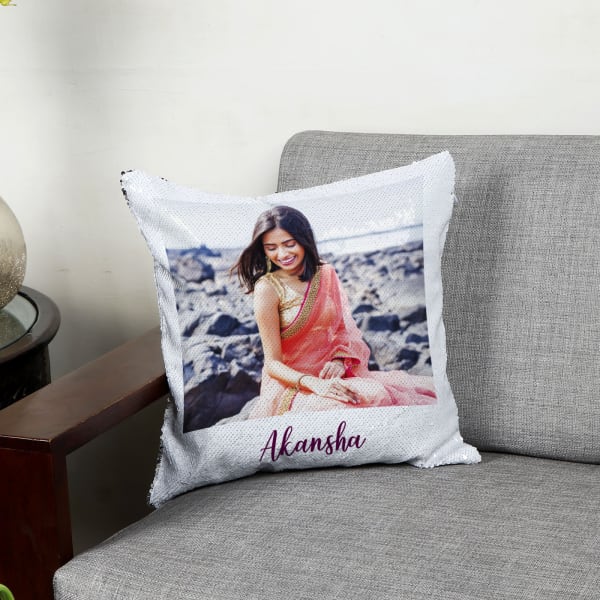 Queen Personalized Magic Reveal Sequin Cushion