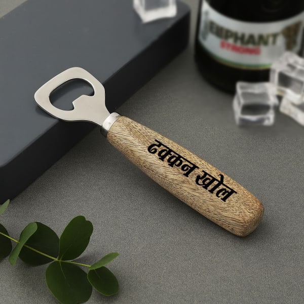 Quirky Dhakkan Khol Wooden Bottle Opener