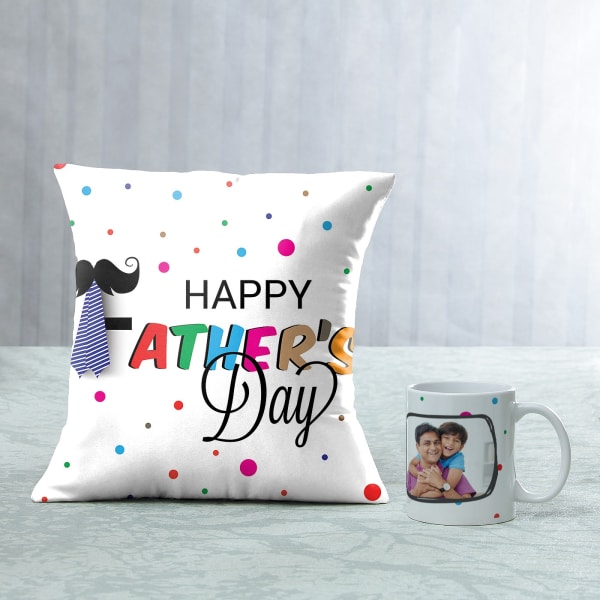 Quirky Father's Day Personalized Mug & Cushion Combo
