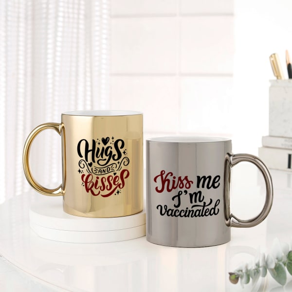 Quirky Kiss Day Personalized Valentine Mugs (Set of 2)