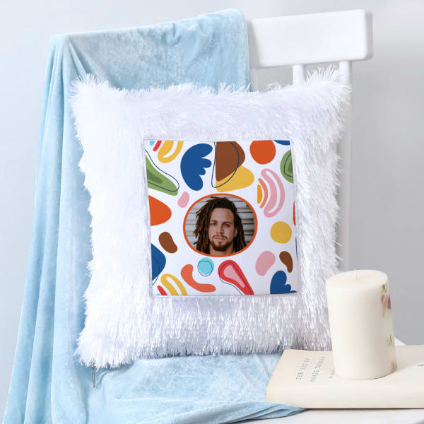 Quirky Personalized Square Shaped LED Fur Cushion
