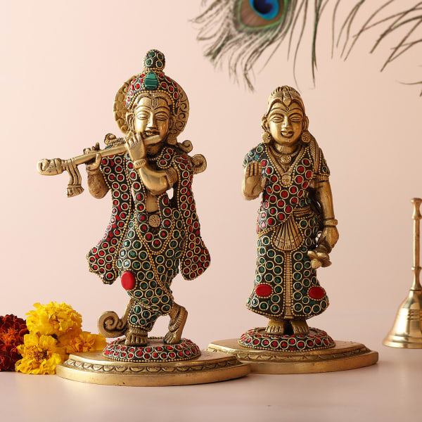Radha Krishna Stonework Idols