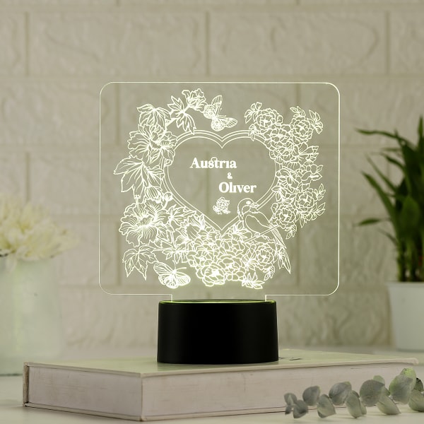 Radiant Love Personalized LED Lamp