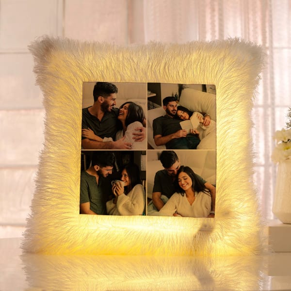 Radiant Memories Personalized LED Fur Cushion