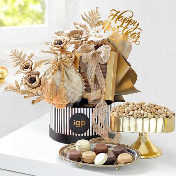 Radiant New Year Floral Pistachio Hamper