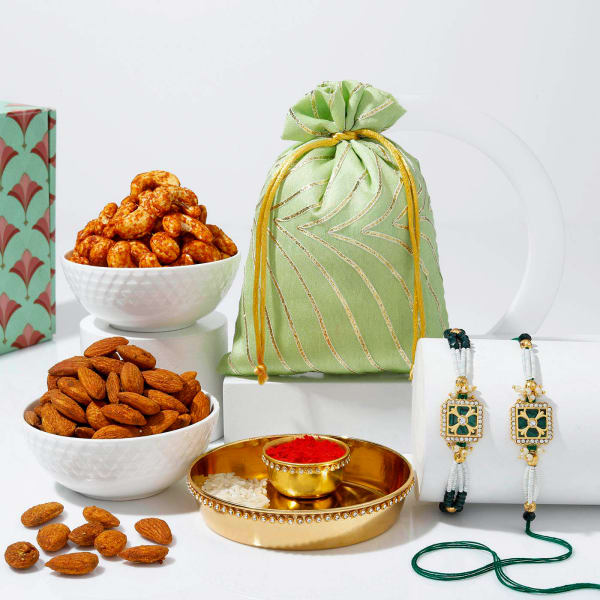 Radiant Rajwada Rakhi Hamper For Bhaiya And Bhabhi