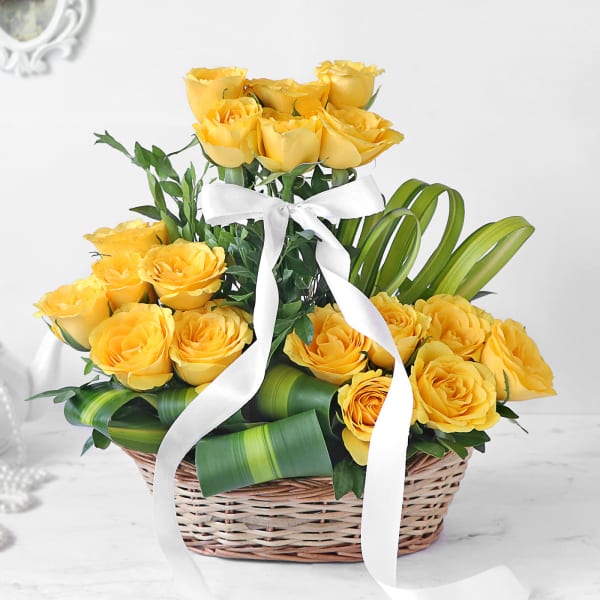 Radiant Yellow Rose Arrangement