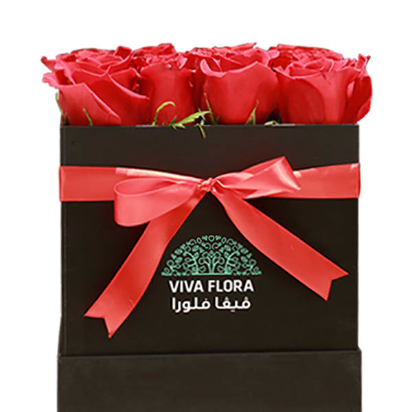 Radiantly Red Roses with Viva Flora Branded Box