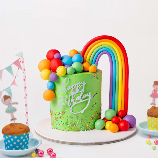 Rainbow Extravaganza Fondant Cake (2 Kg)