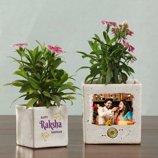 Rakhi Personalized Ceramic Planter (Set of 2)
