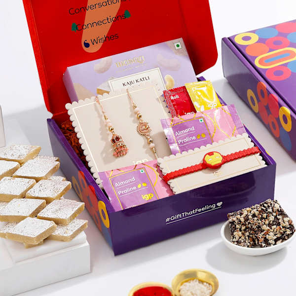 Rakhis With Almond Praline And Kaju Delight