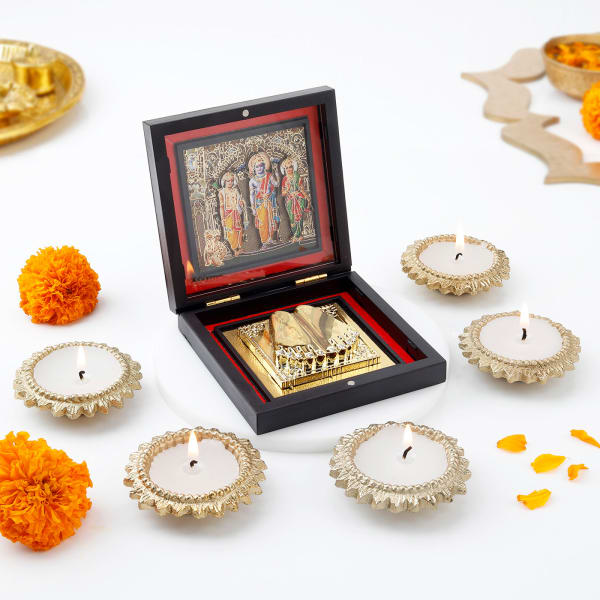 Ram Laxman Sita Hanuman - Charan Paduka Box With Candles