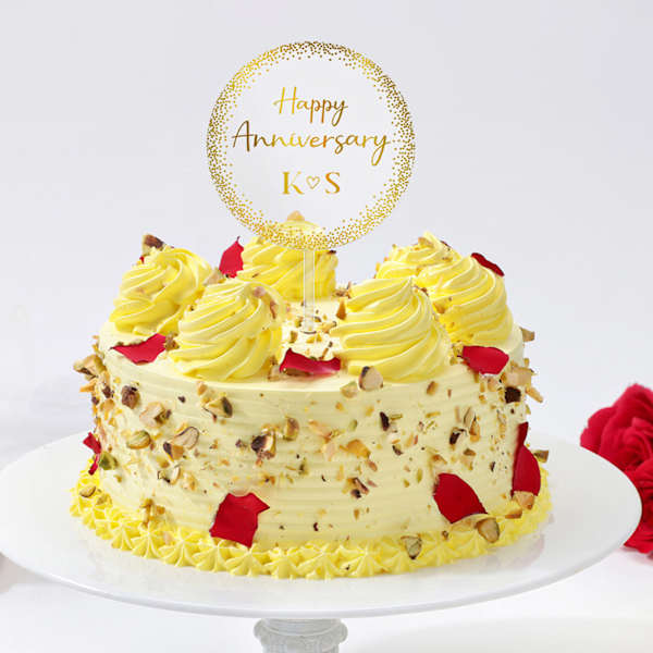 Rasmalai Bliss Personalized Anniversary Cake