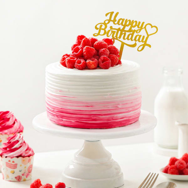 Raspberry Ombre Birthday Cake (One Kg)