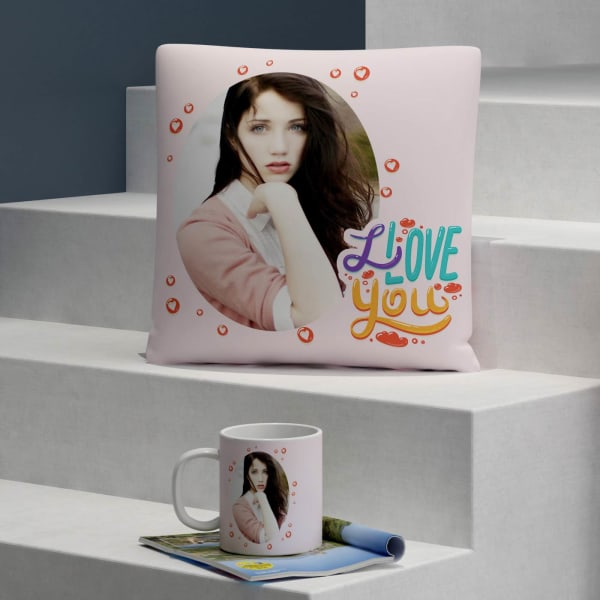 Reason I Love You Personalized Valentine Mug with Cushion