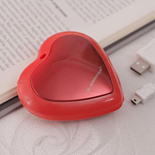 Red Heart Shaped USB Charged Hand Warmer Gift/Send Home and Living