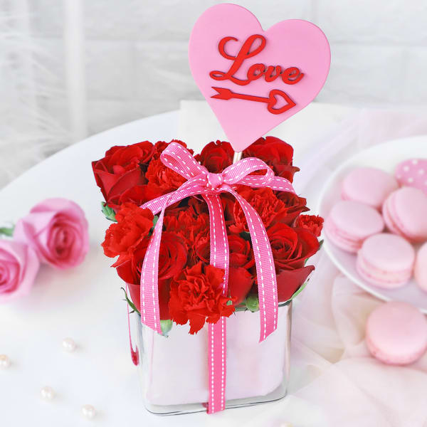 Red Romance In Vase