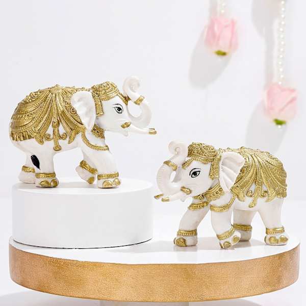 Regal Elephant Duo Diwali Showpieces