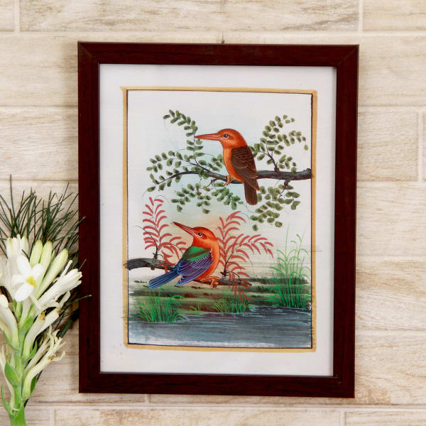 Regal Redbills Birds Silk Painting