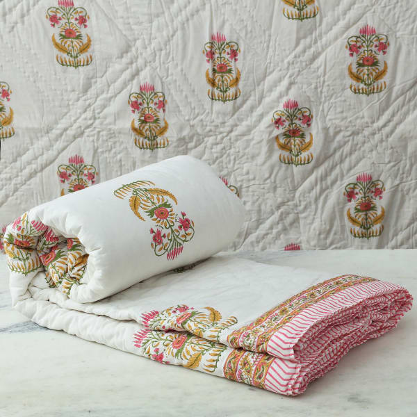 Reversible Cotton Double Bed Quilt Gift/Send Home and Living Gifts