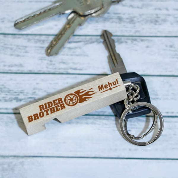 Rider Personalized Keychain With Mobile Holder