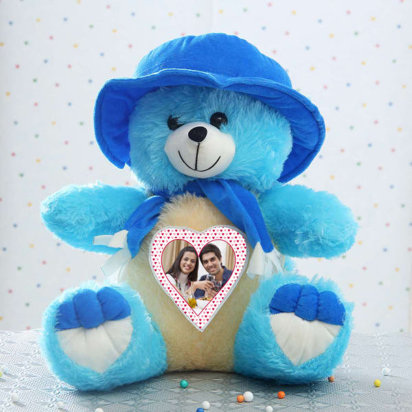 Romantic Personalized Blue Teddy with Hat