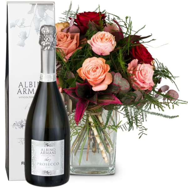 Romantic Roses with Prosecco Albino Armani DOC 75cl : Gift/Send Interflora  Gifts Online ID1129763 |