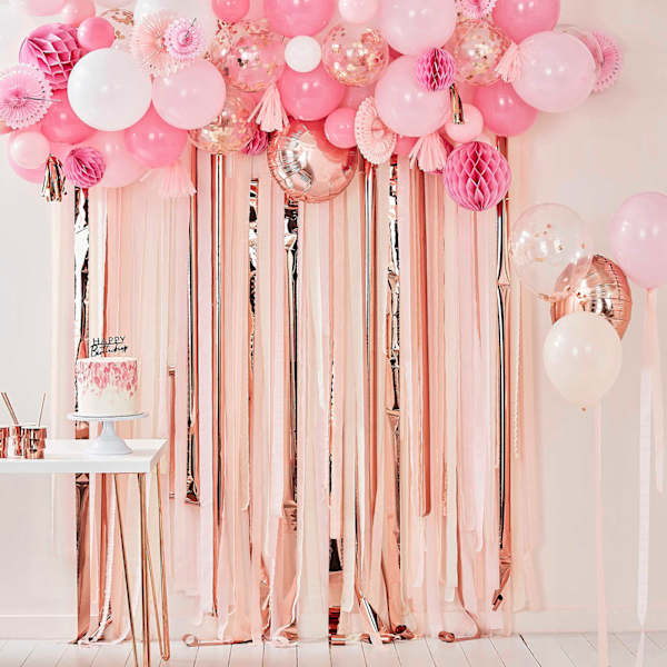 Rose Gold Confetti Sparkle Balloons  Arrangement