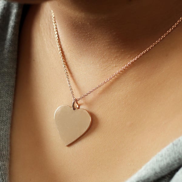 Rose Gold Toned Heart Pendant Necklace