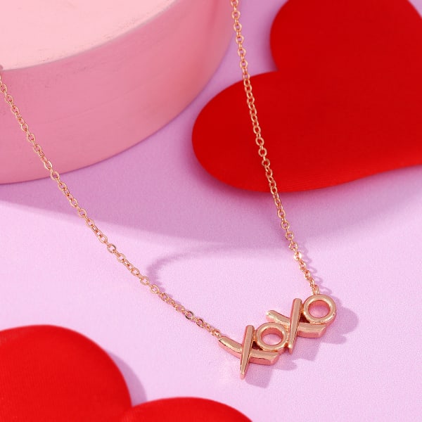 Rose Gold XOXO Pendant Chain Love Gift