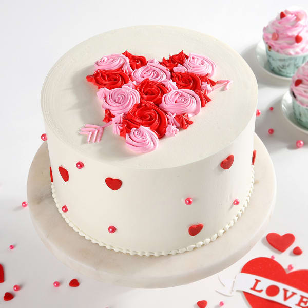 Rose Hearts Valentine Cake (500 gm)