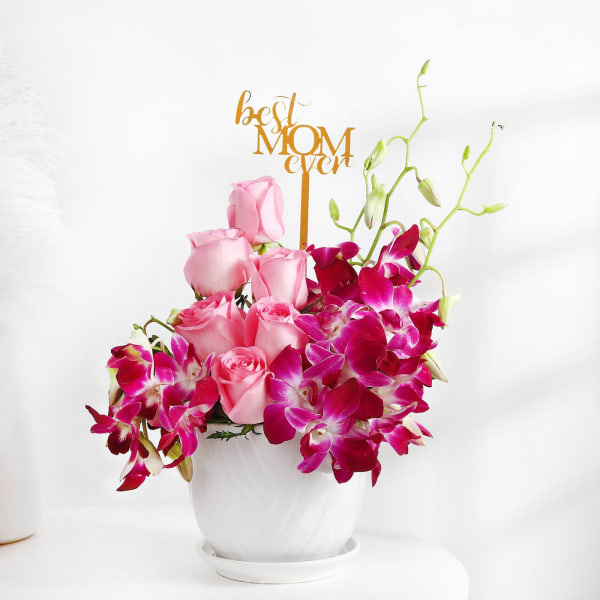 Roses and Orchid Bloom Arrangement - Mother's Day