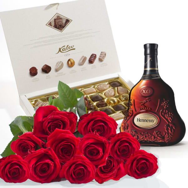 Roses, Cognac and chocolates